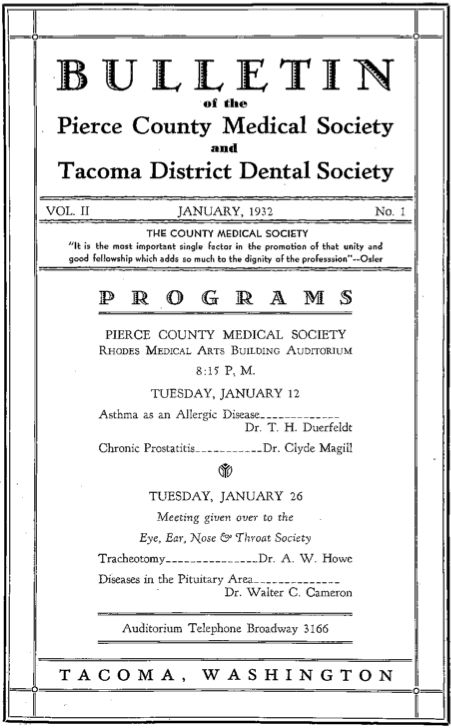 Cover image for PCMS Bulletin 1932
