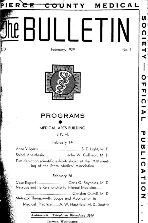 Cover image for PCMS Bulletin 1939